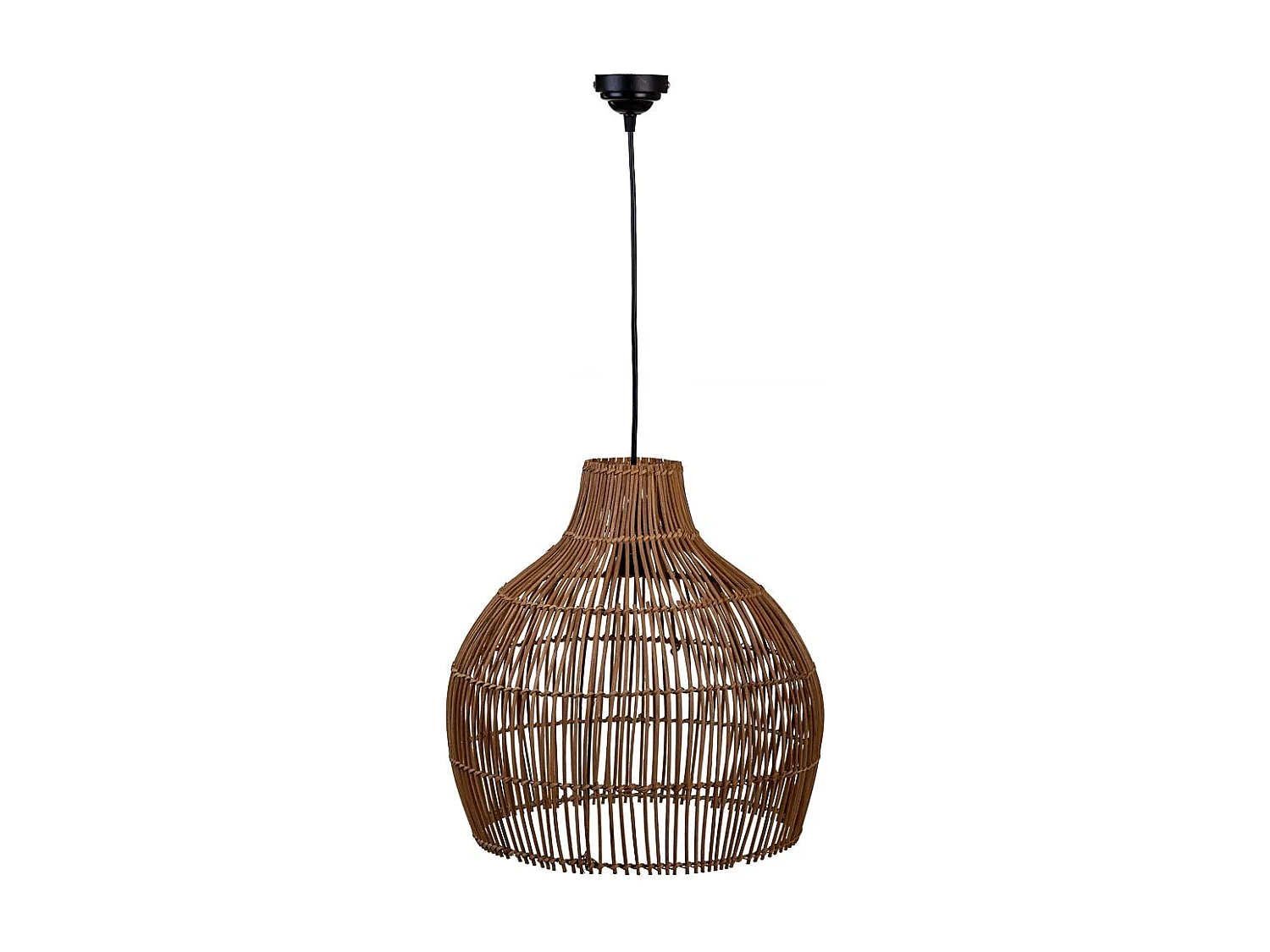 Lámpara de techo de ratán marrón 40x40x40h cm