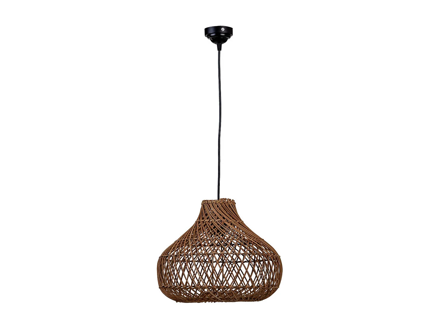 Lámpara de techo de ratán marrón 33x33x27h cm