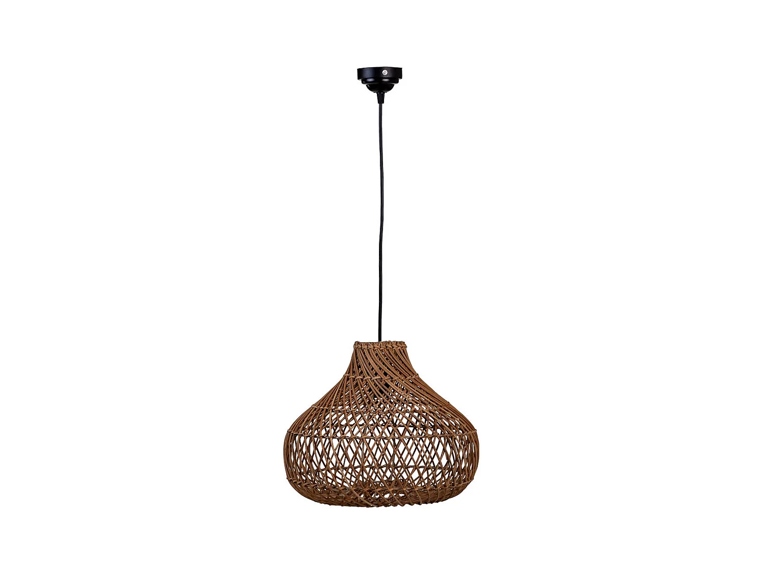 Braune Rattan-Deckenleuchte, 33x33x27H cm