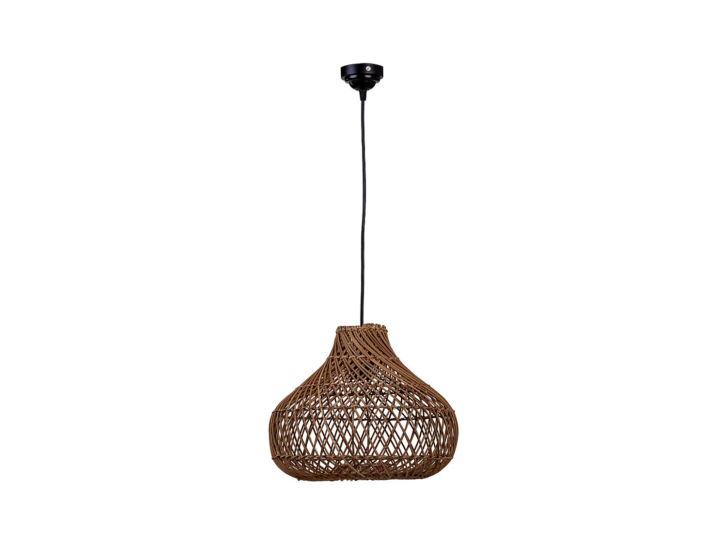 Braune Rattan-Deckenleuchte, 33x33x27H cm
