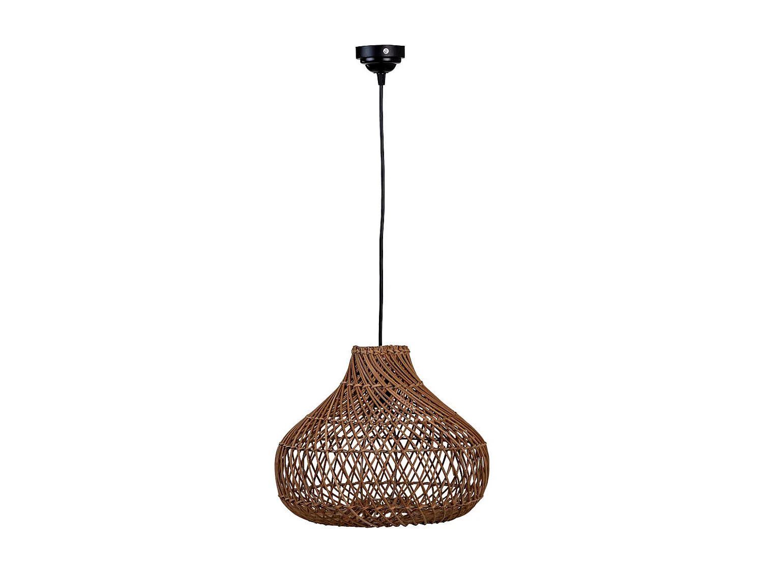 Braune Rattan-Deckenleuchte, 33x33x27H cm