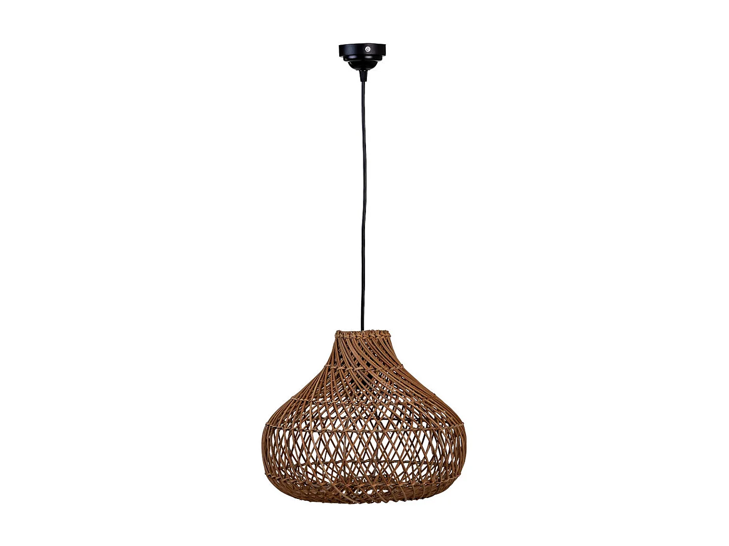 Braune Rattan-Deckenleuchte, 33x33x27H cm