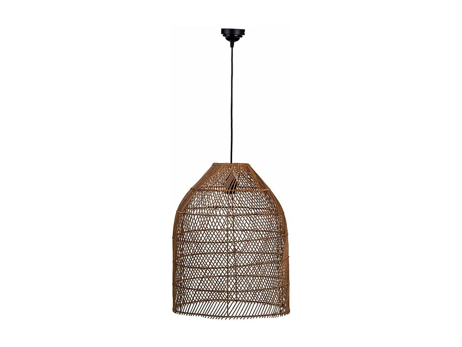 Lampe de plafond en rotin marron 40x40x50h cm