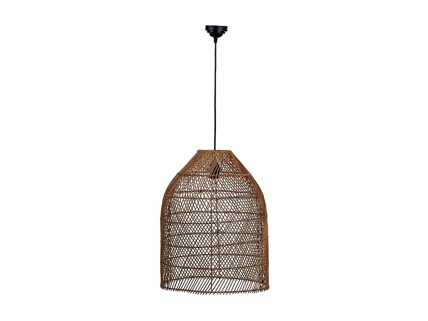 Braune Rattan-Deckenleuchte, 40x40x50H cm