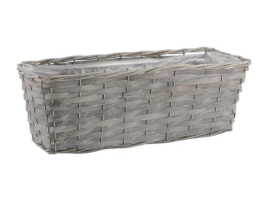 Jardinière en osier et bois 40 x 15 x 14 cm