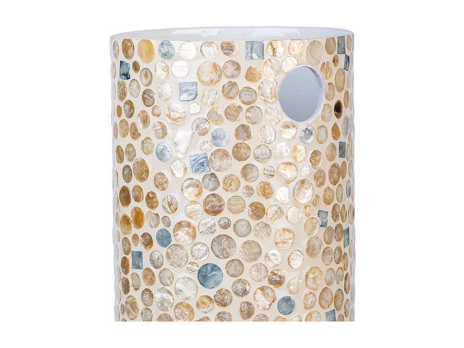 Paragüero redondo de madera acabado en capiz marrón 20x20x57