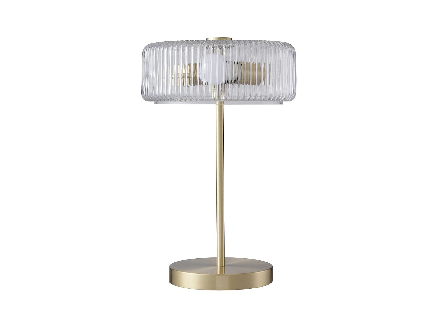 Lámpara de mesa de vidrio y latón cepillado dorado - D.30 x Alt.49 cm - LACAYA