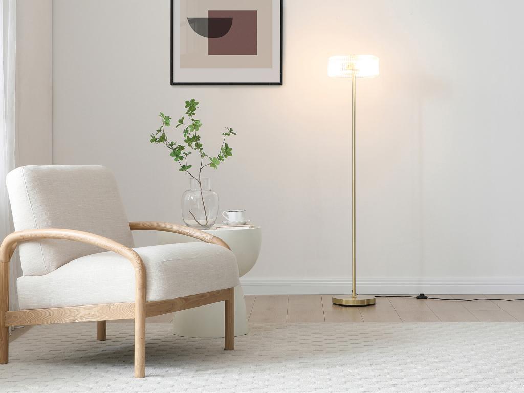 Stehlampe – Glas und Messing – Ø 30 x H 145 cm – LACAYA günstig online kaufen