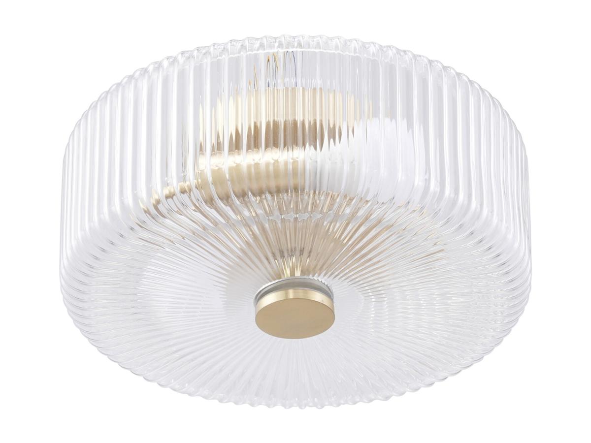 Deckenleuchte Rosette – Glas und gebürstetes Messing – Ø 30 x H 15 cm – LAC günstig online kaufen