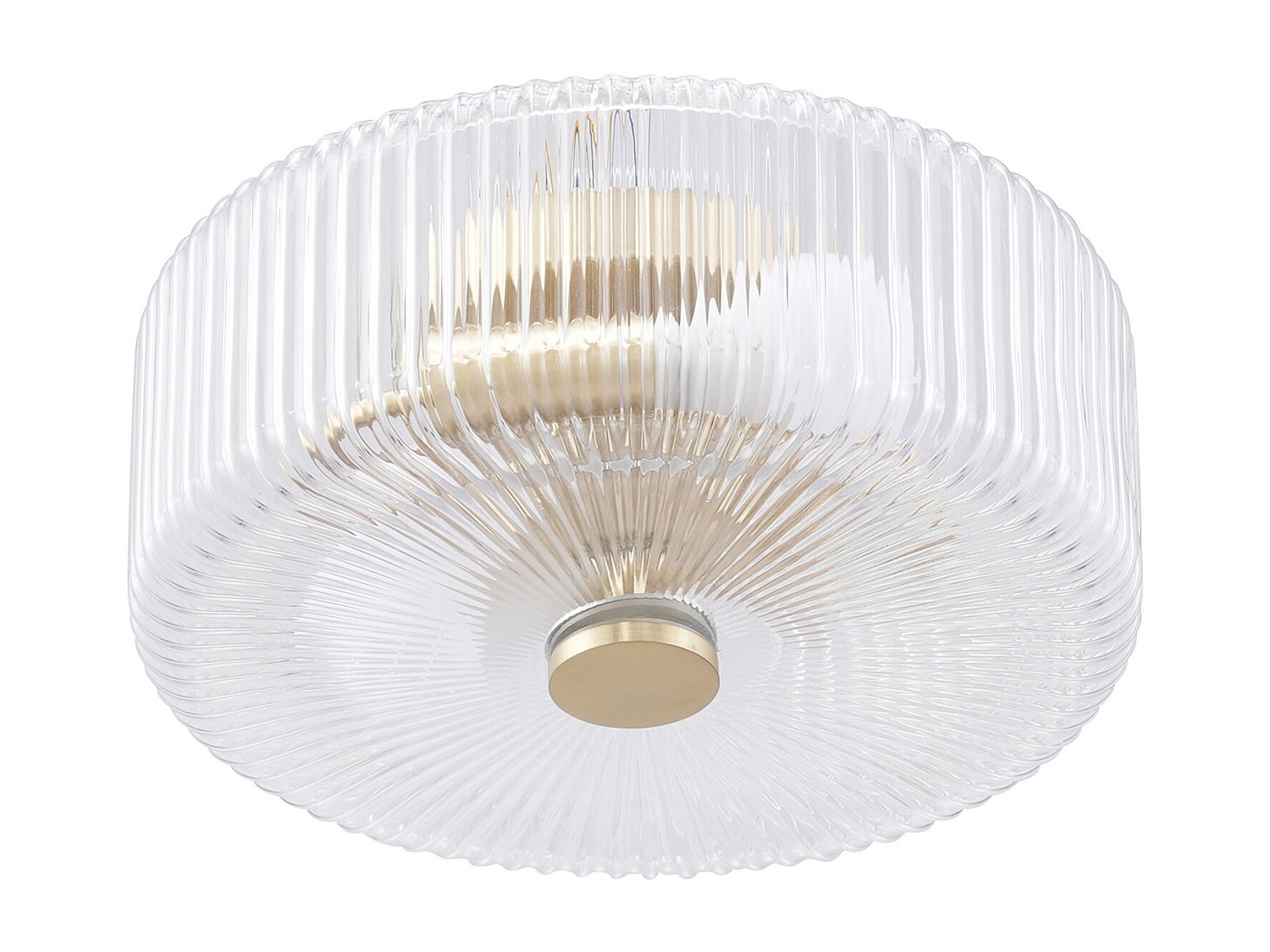 Deckenleuchte Rosette – Glas und gebürstetes Messing – Ø 30 x H 15 cm – LAC günstig online kaufen