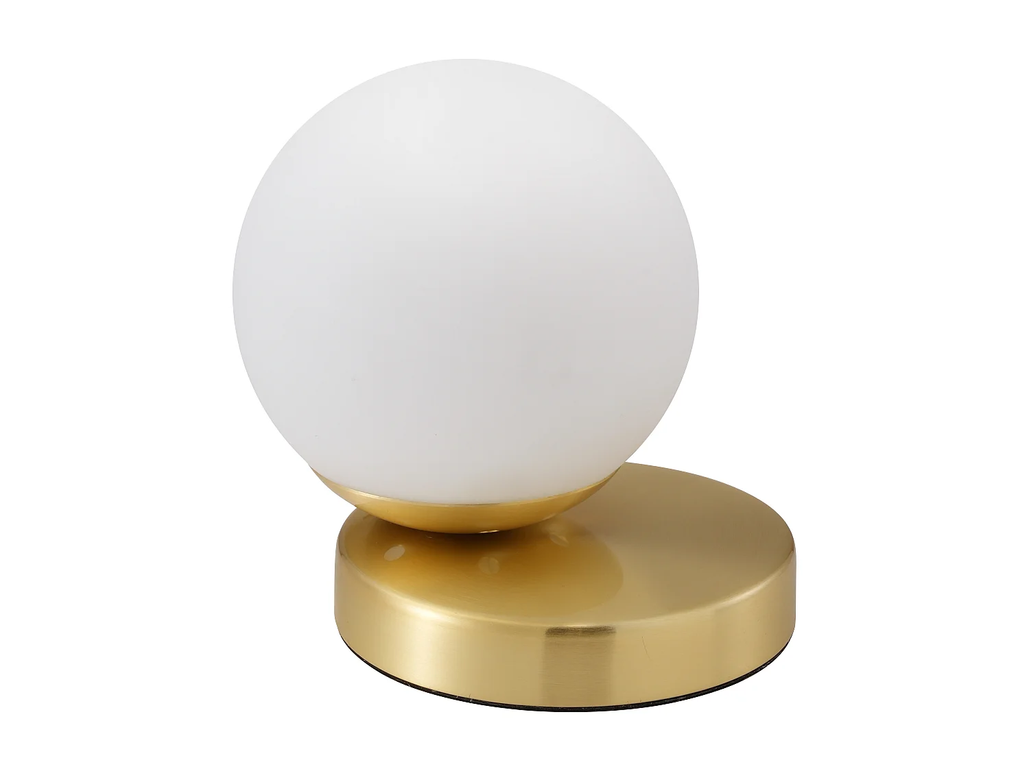 Lampe à poser en laiton brossé -  L.16 x H.15 cm - Doré et blanc - SOFIA