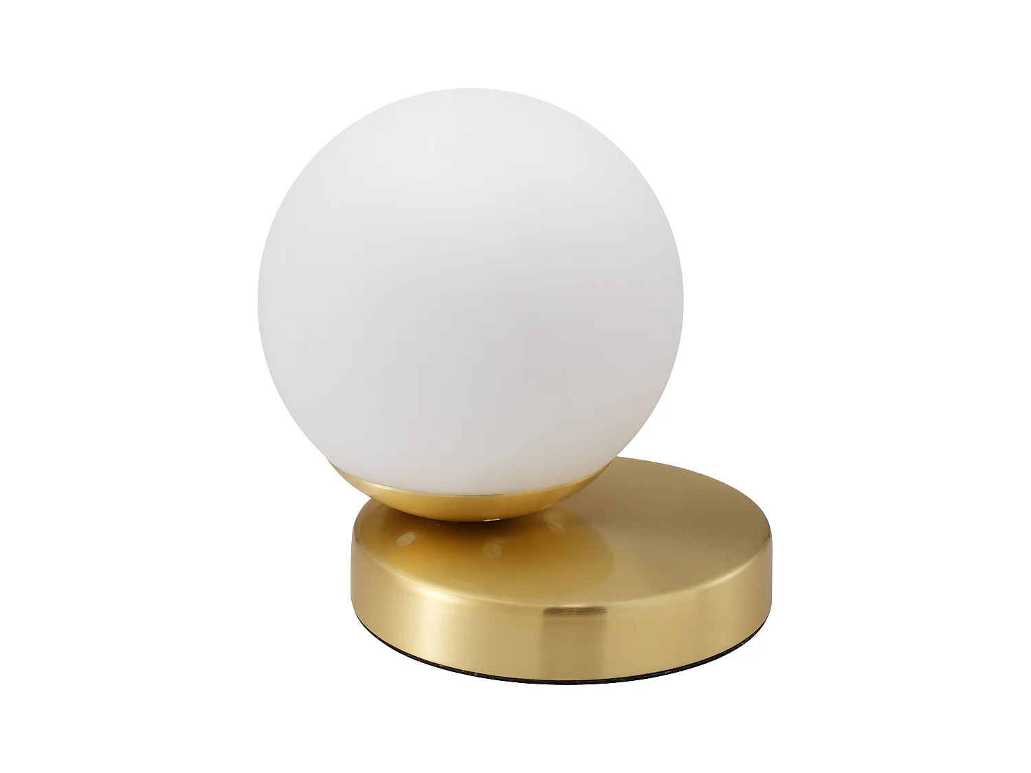Lámpara de sobremesa de latón cepillado - L.16 x Alt.15 cm - Dorado y blanco - SOFIA
