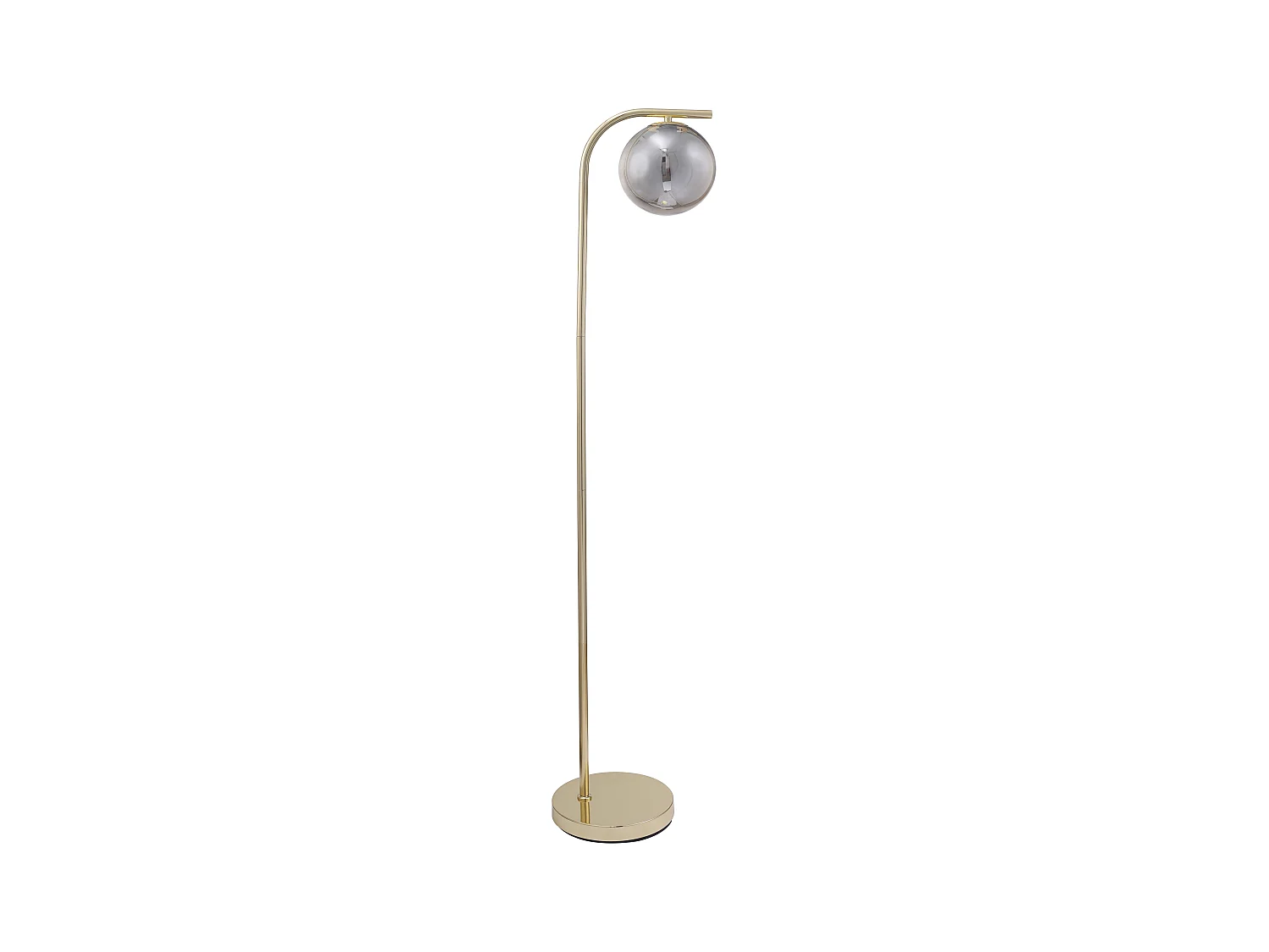 Lámpara de pie de latón cepillado y cristal ahumado - D.28 x Alt.150 cm - Dorado - SOFIA