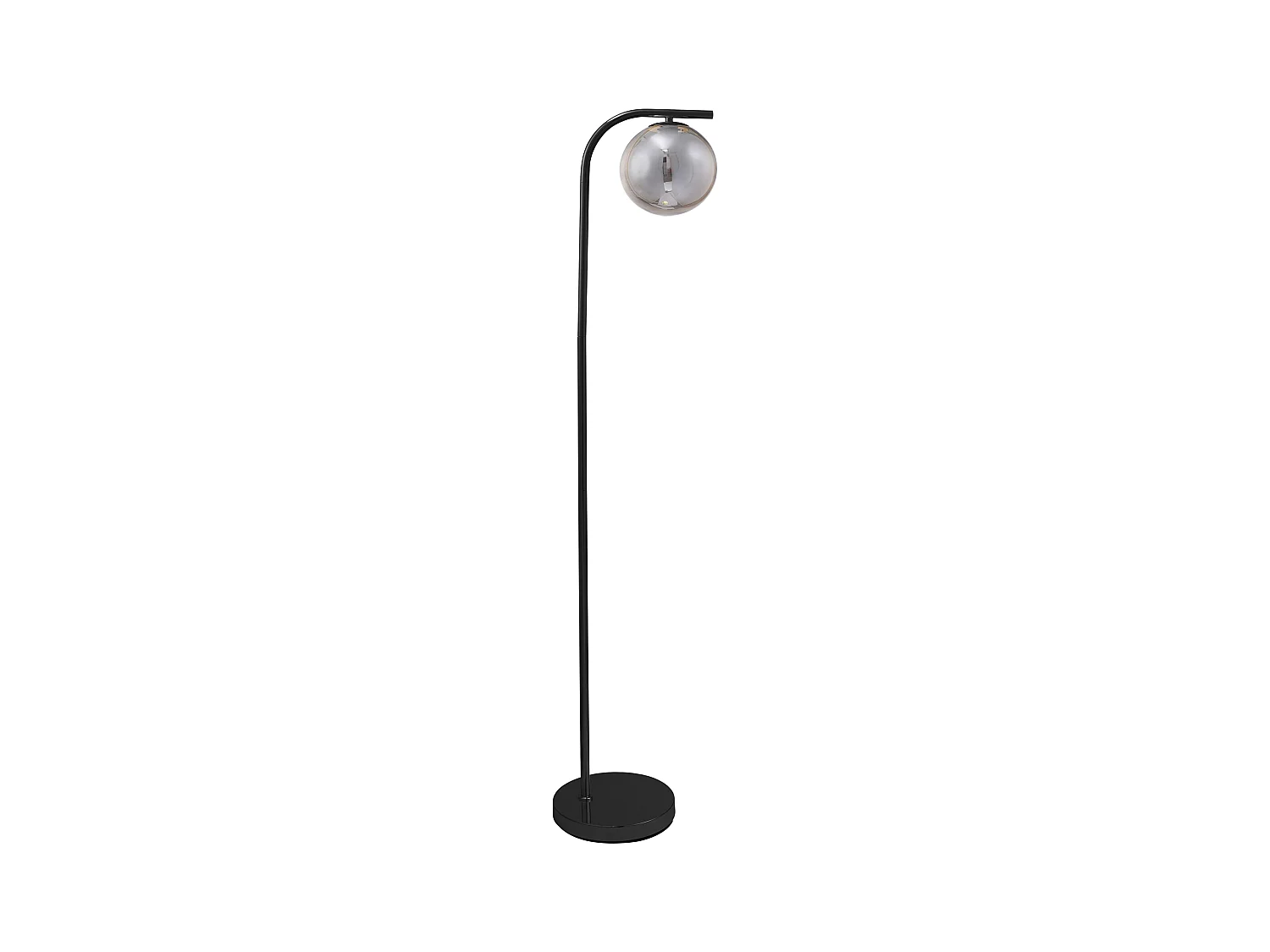 Lámpara de pie de metal y cristal ahumado - D.28 x Alt.150 cm - Negro SOFIA