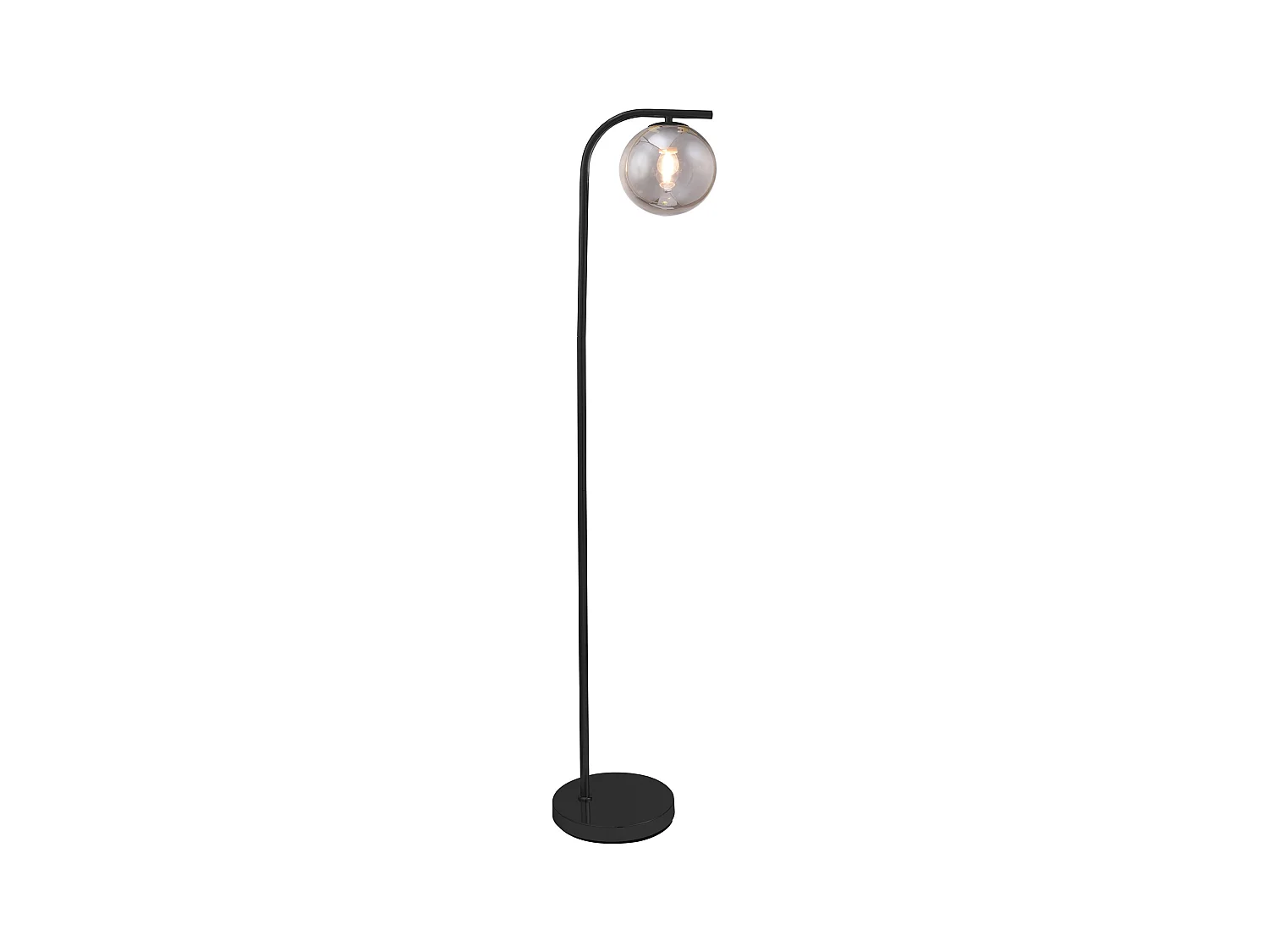 Lámpara de pie de metal y cristal ahumado - D.28 x Alt.150 cm - Negro SOFIA