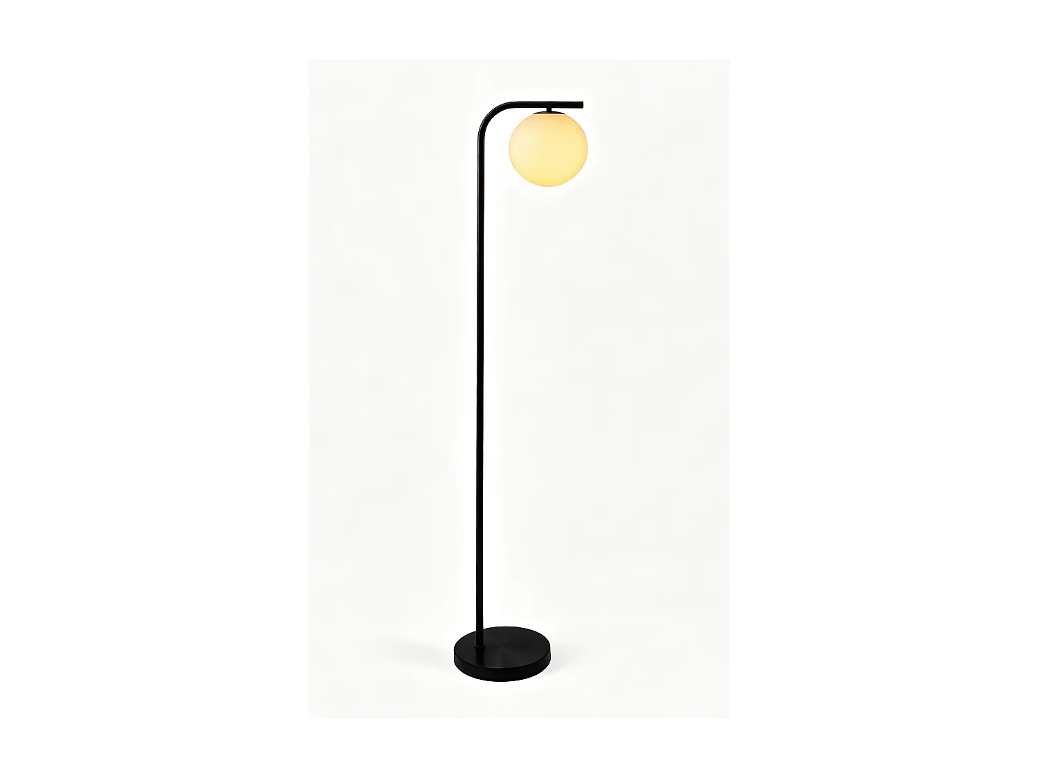 Stehlampe – Metall und Rauchglas – Ø 28 x H 150 cm – Schwarz – SOFIA