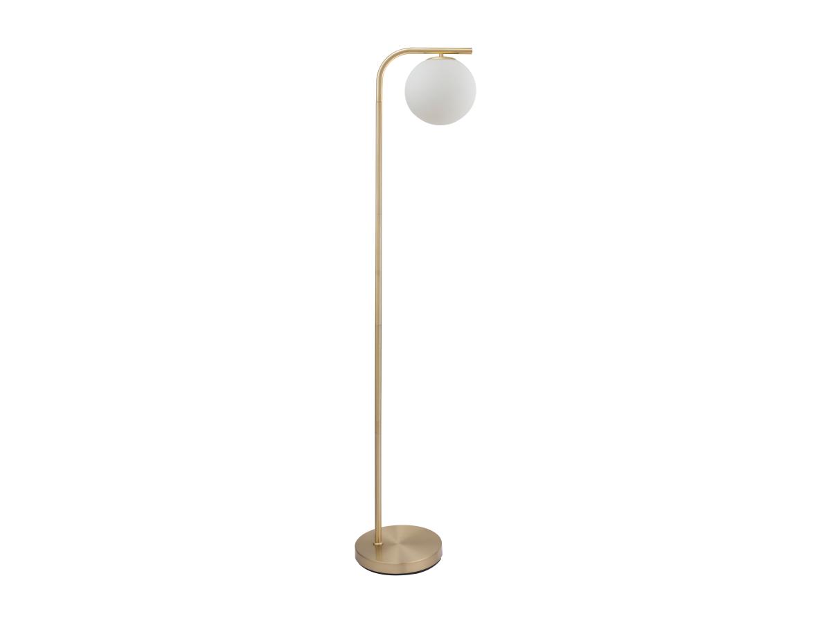 Stehlampe – gebürstetes Messing und Weißglas – Ø 28 x H 150 cm – Gold – SOF günstig online kaufen