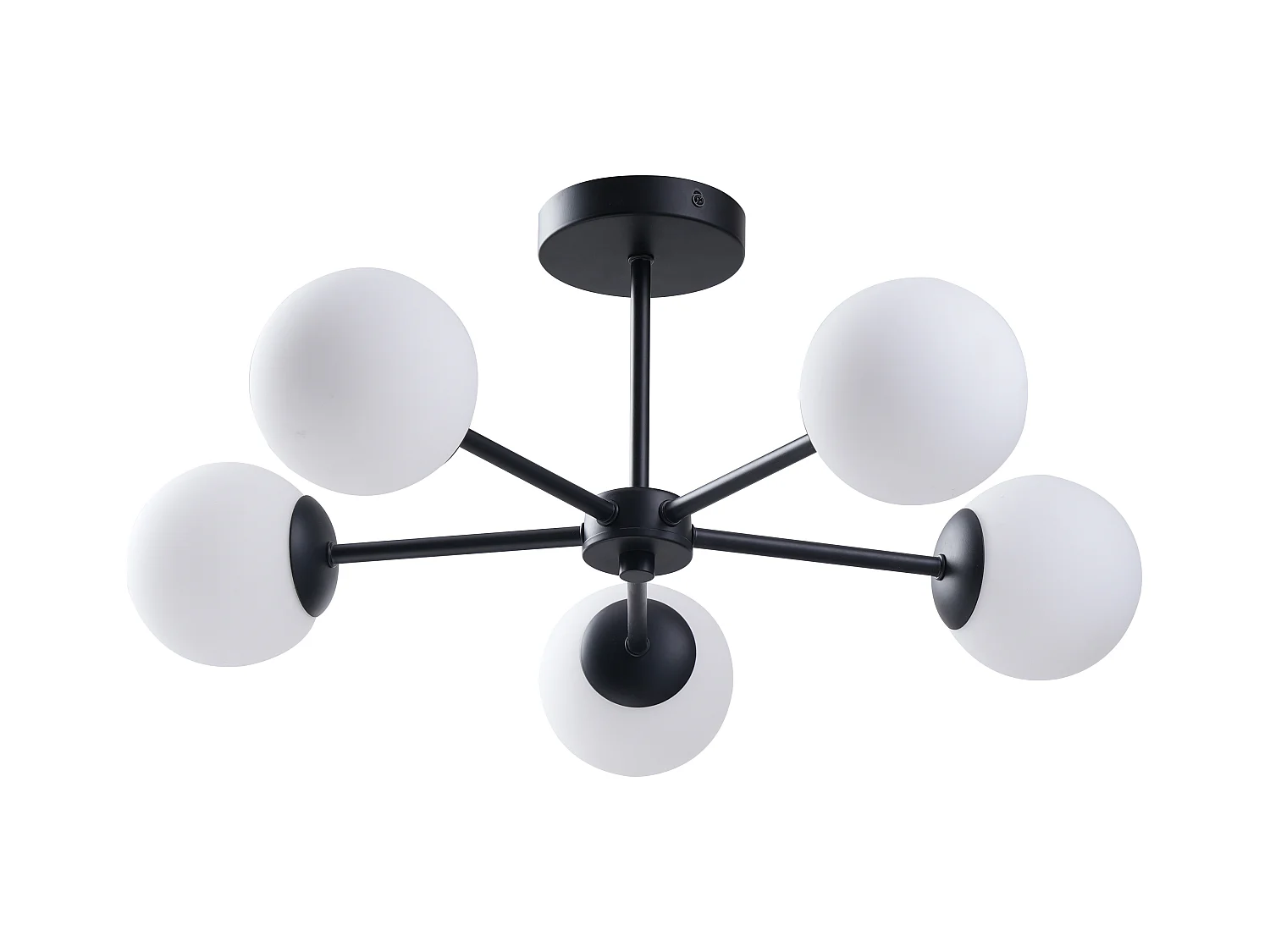 Plafón de metal - L.58.5 x Alt.21 cm - Negro y blanco - SOFIA
