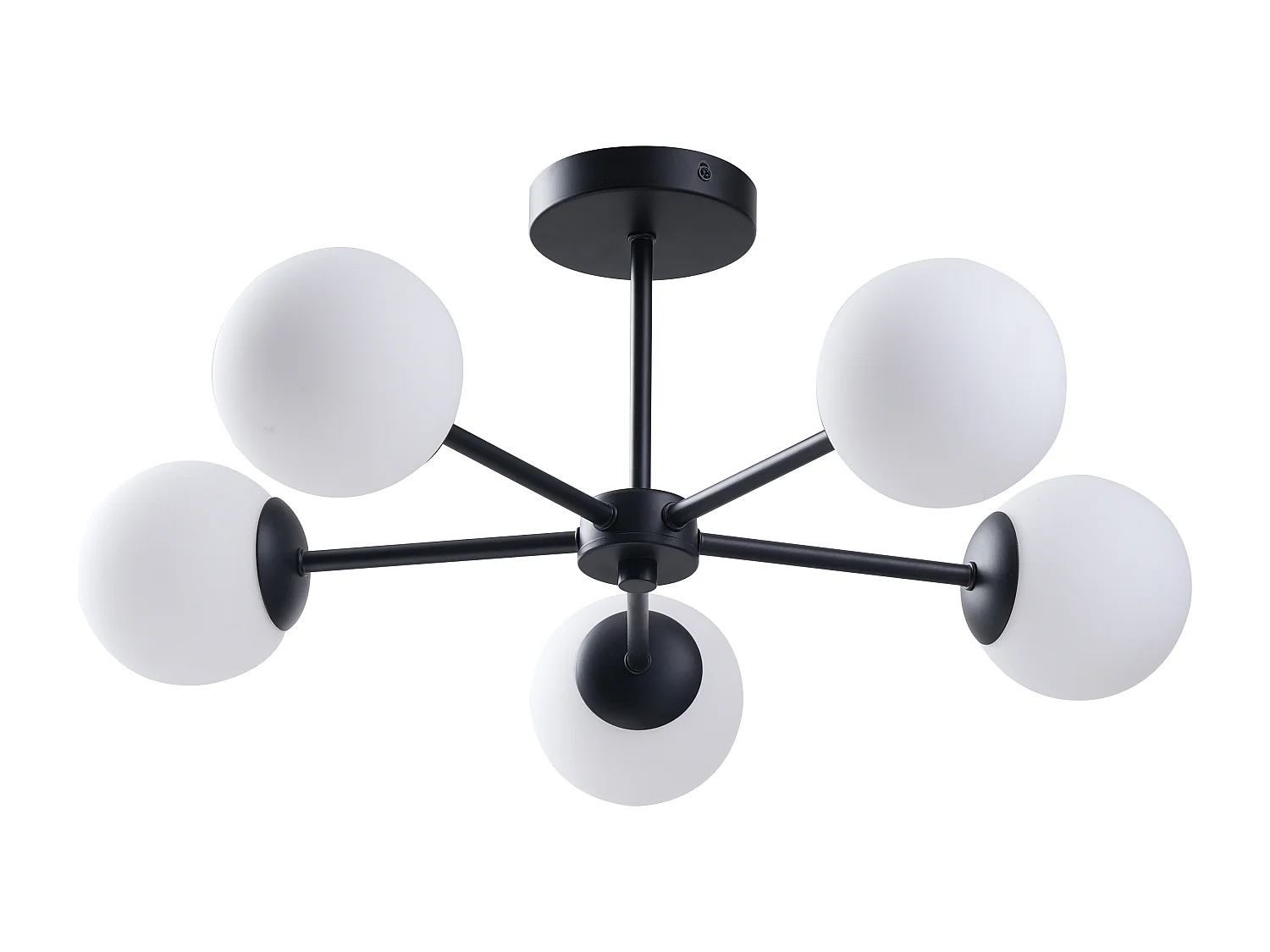 Plafoniera in metallo - L.58.5 x H.21 cm - Nero e bianco - SOFIA