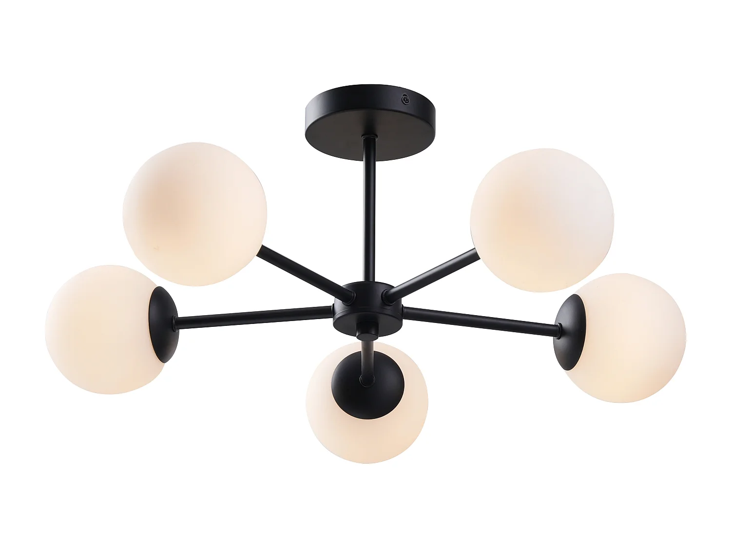 Plafoniera in metallo - L.58.5 x H.21 cm - Nero e bianco - SOFIA