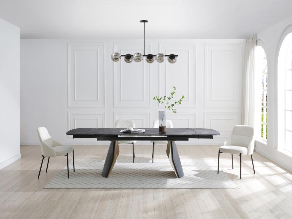 Deckenleuchte – Metall – 6 Rauchglas-Kugeln – L 98 cm – Schwarz – YUKON günstig online kaufen