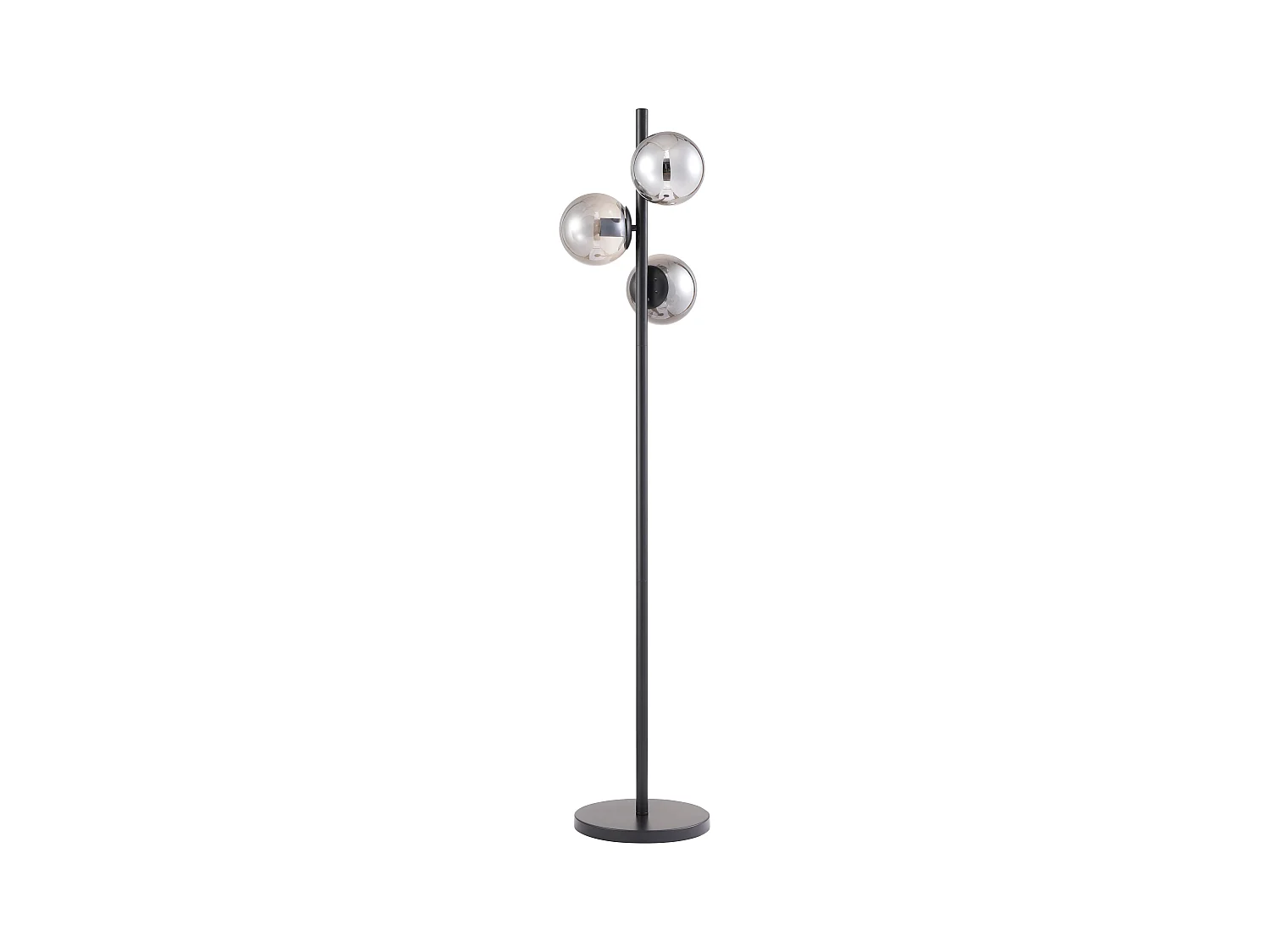 Lampa stojąca z matowego metalu i przyciemnianego szkła - L.32 x H.148 cm - Czarny - YUKON
