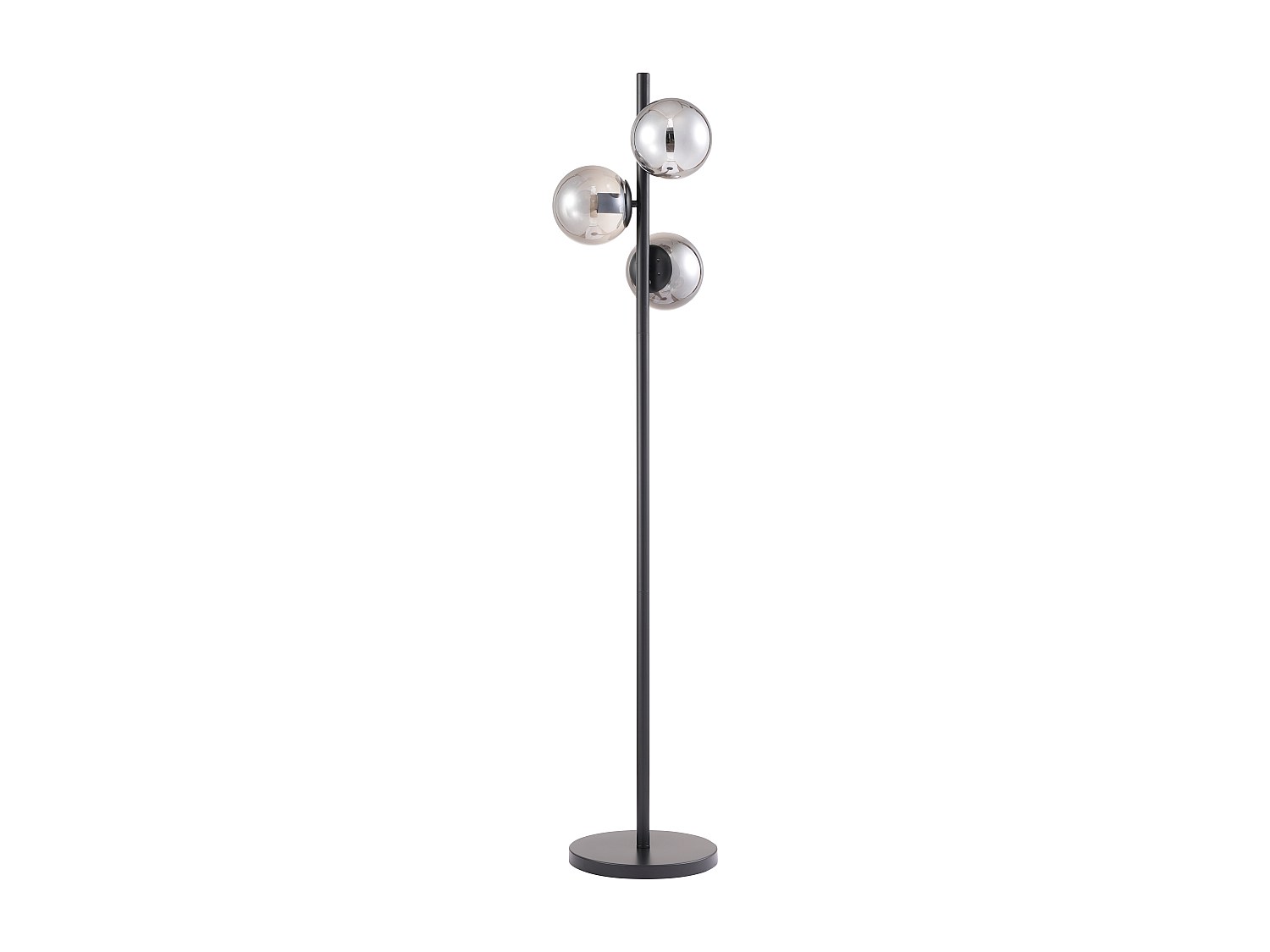 Stehlampe – mattiertes Metall und Rauchglas – L 32 x H 148 cm – Schwarz – Y günstig online kaufen