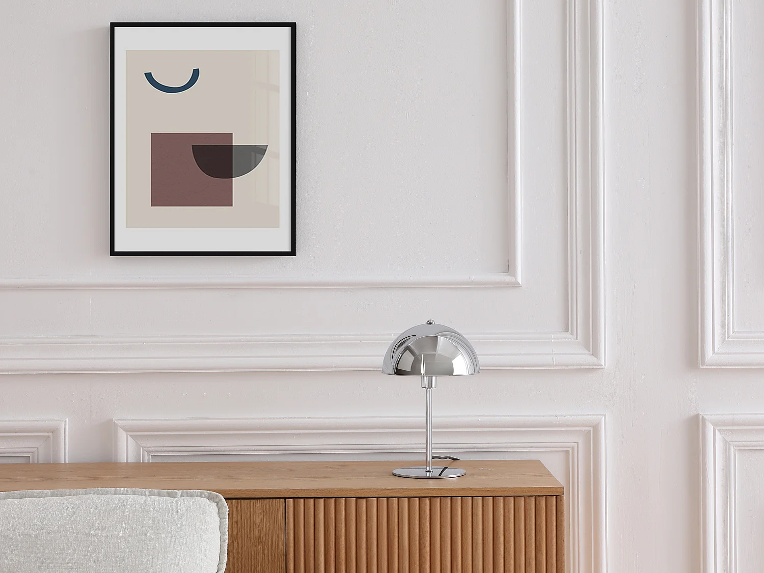 Tischlampe Pilzform – Metall – Ø 20 x H 30 cm – Chrom – ONTARIO