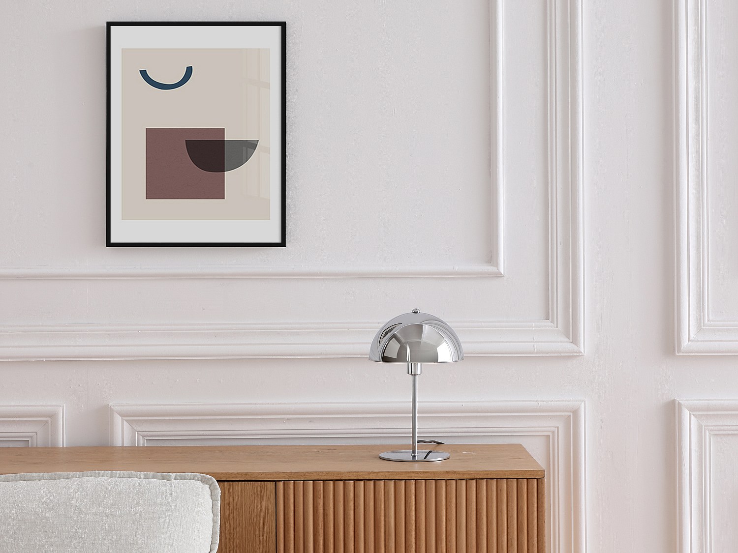 Tischlampe Pilzform – Metall – Ø 20 x H 30 cm – Chrom – ONTARIO günstig online kaufen