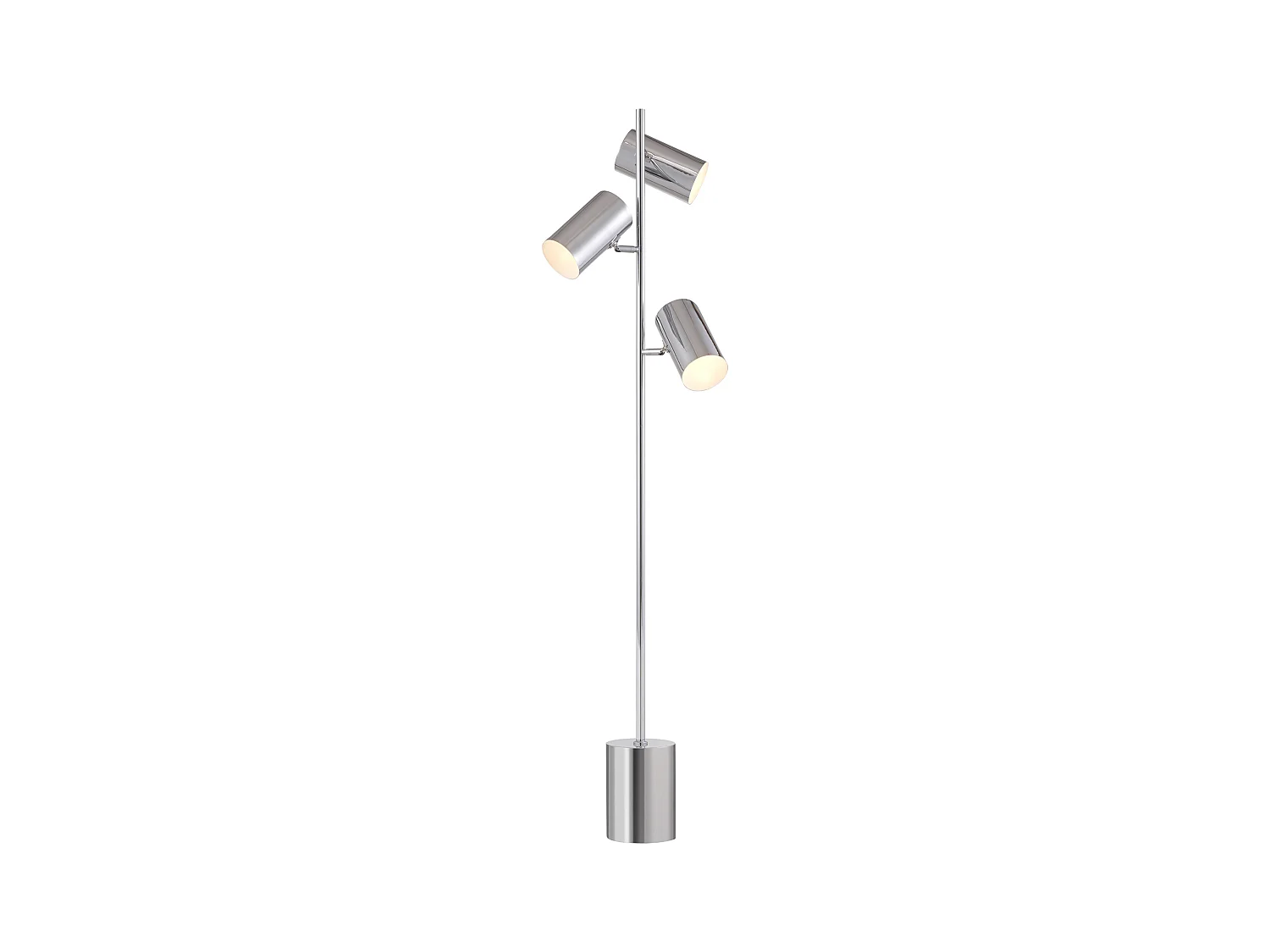 Lampadaire en métal chromé - 3 abat-jours - H. 155 cm - Chrome - KINLEY