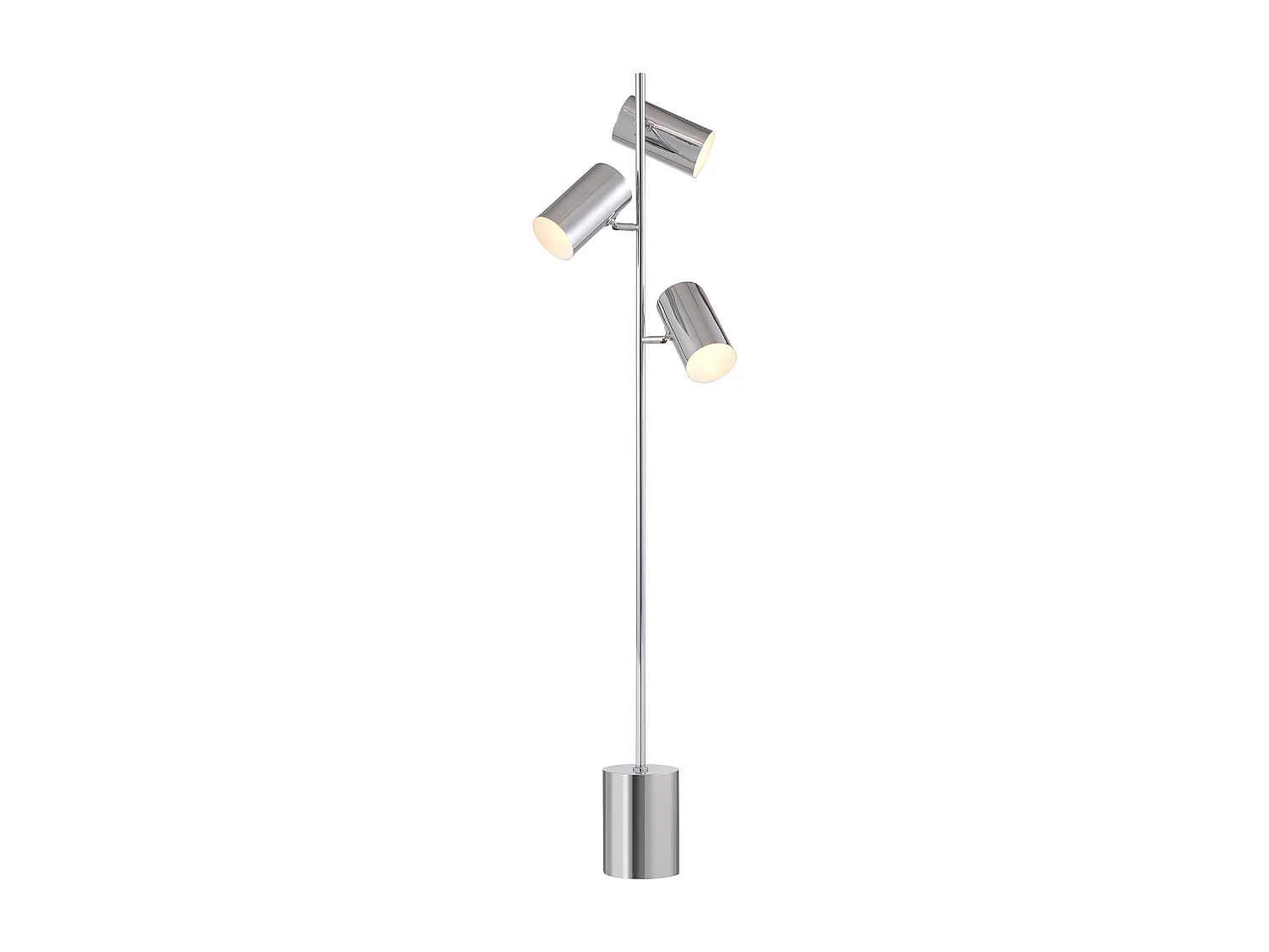 Golvlampa i förkromat metall - 3 lampskärmar - H. 155 cm - Krom - KINLEY