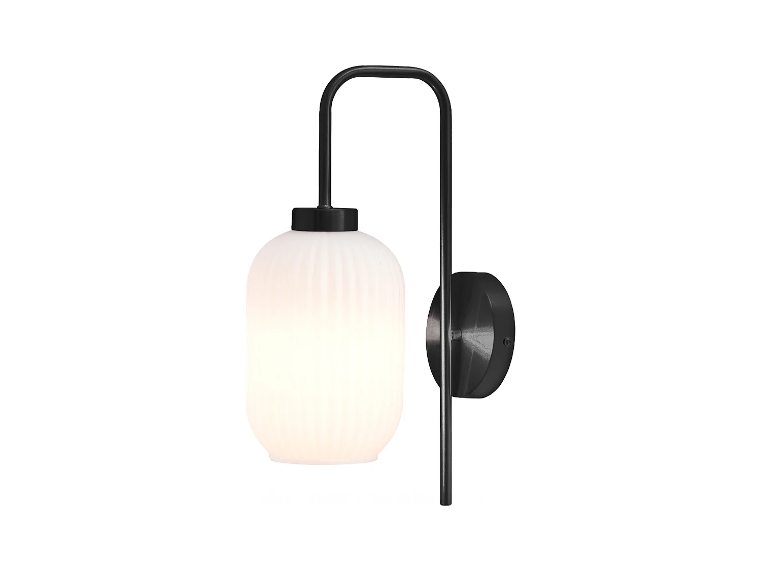 Aplique negro y cristal texturizado blanco - L.25 x Alt.41 cm - LOUXOR