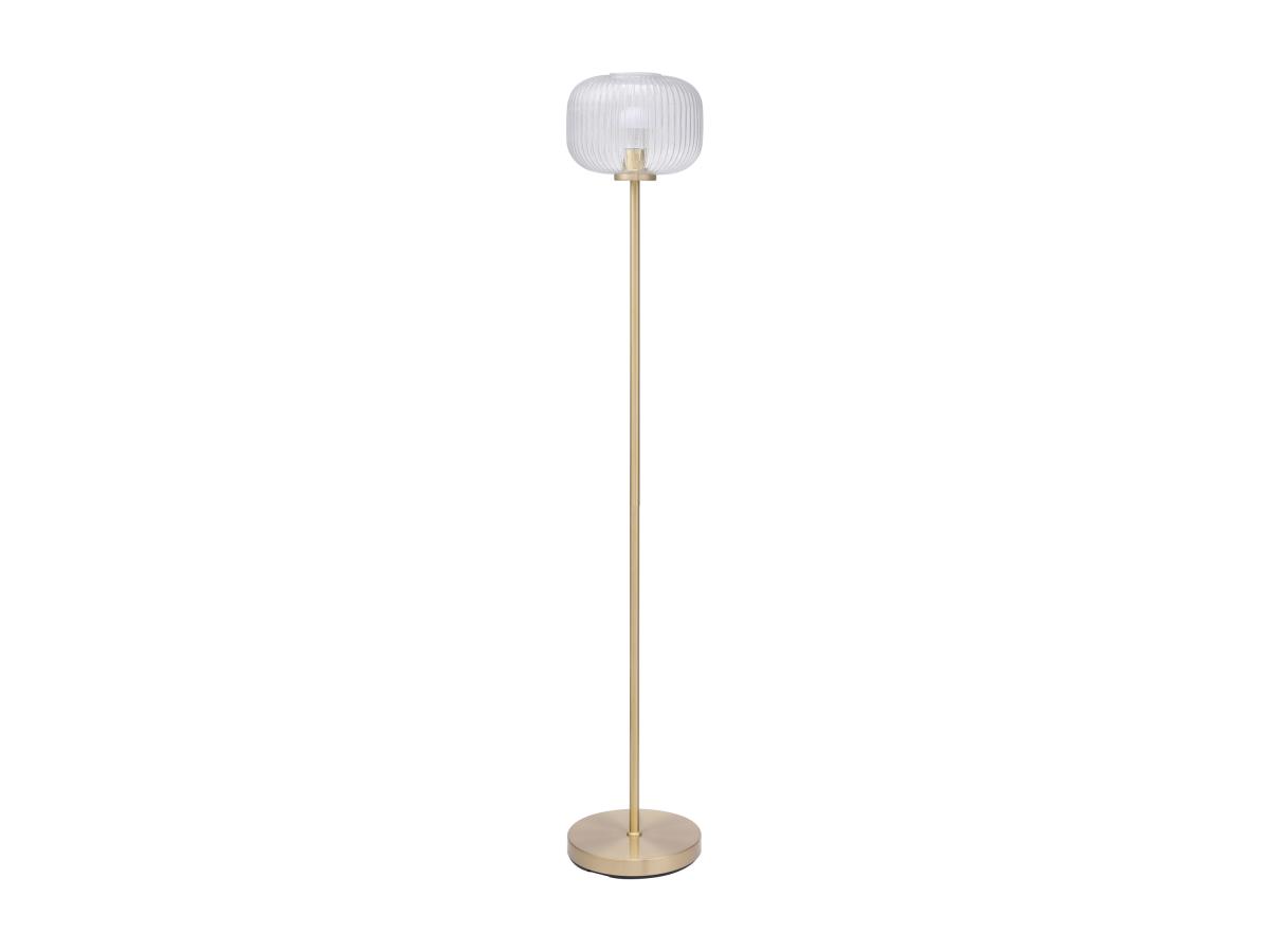 Stehlampe – gebürstetes Messing und strukturiertes Glas – Ø 25 x H 150 cm – günstig online kaufen