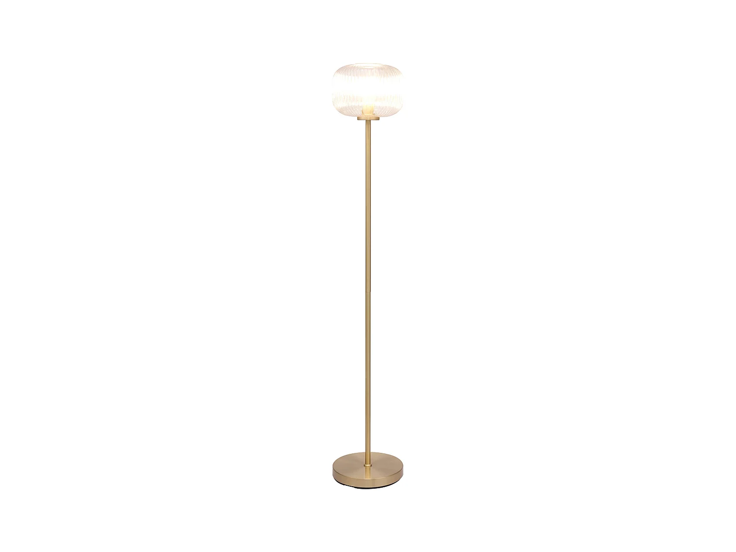 Lampada da terra in ottone spazzolato e vetro texturizzato - D.25 x H.150 cm - Dorato - LOUXOR