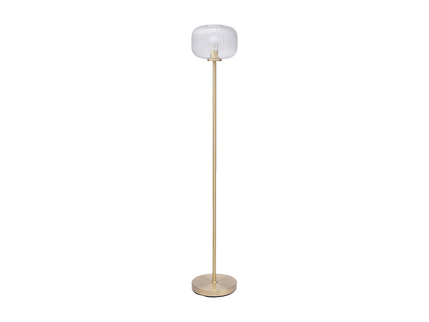 Stehlampe – gebürstetes Messing und strukturiertes Glas – Ø 25 x H 150 cm – günstig online kaufen