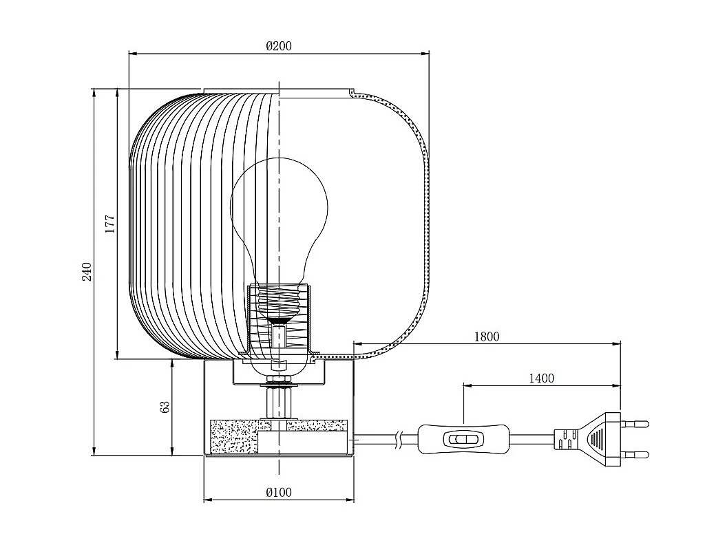 Tischlampe – gebürstetes Messing und strukturiertes Weißglas – Ø 20 x H 24 cm – Gold – LOUXOR