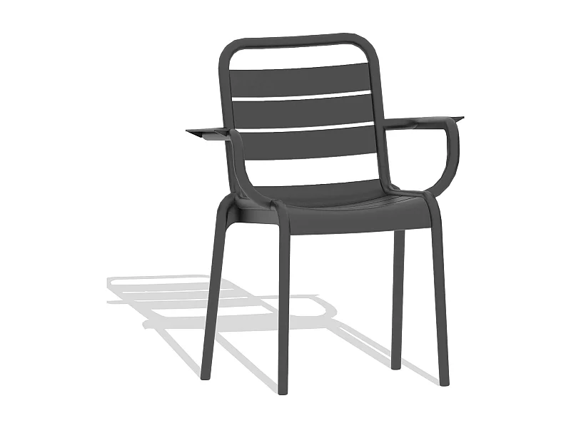 Chaise en plastique pour usage extérieur - Karen - Noir