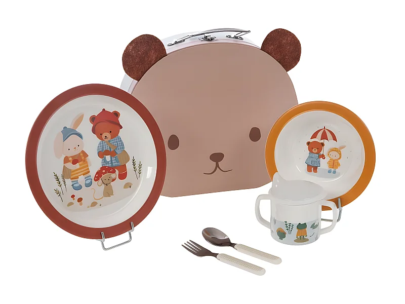 Coffret valisette déjeuner 5 pièces Gaston