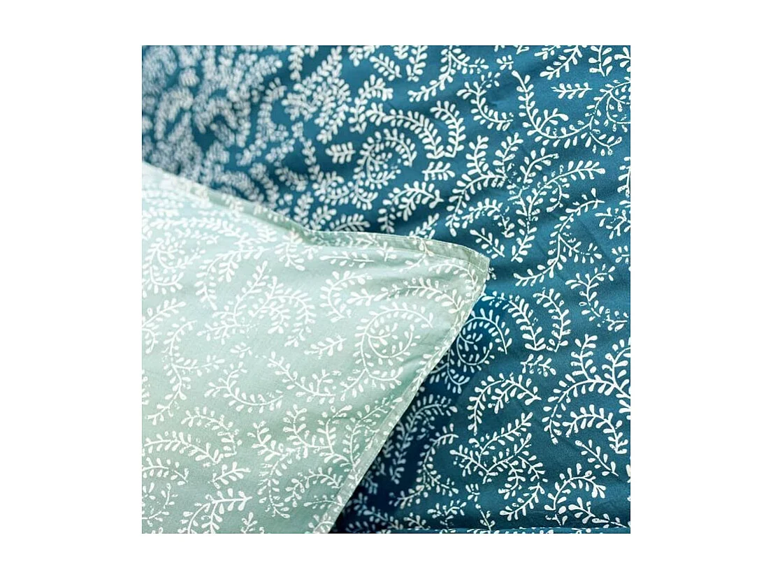 TODAY Parure de couette 220x240 cm - 100% Coton - Vert Boheme - KERALA