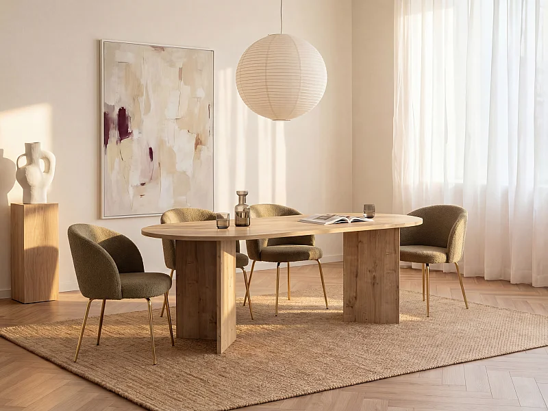 Table à manger 8 personnes - Naturel clair - TOPANIA