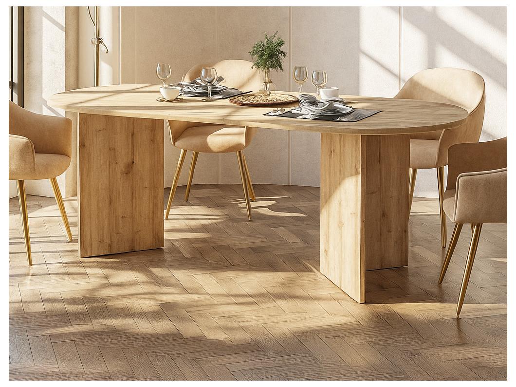 Mesa de comedor 8 personas - Natural claro - TOPANIA