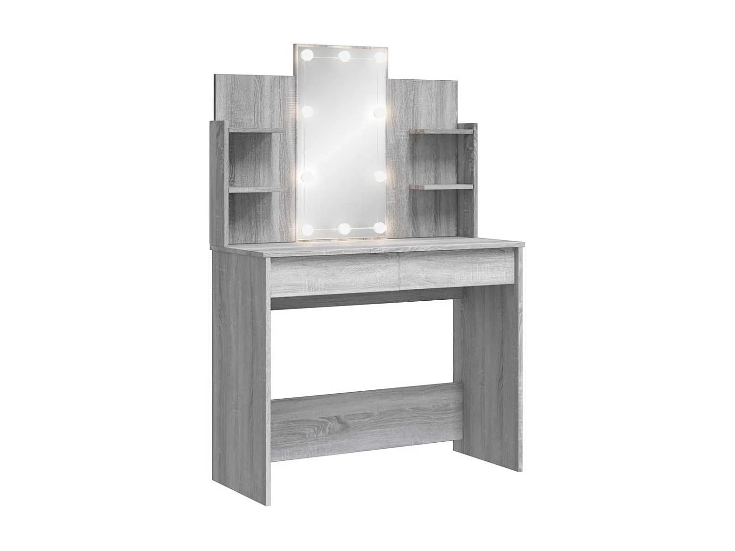 Coiffeuse avec lumières LED sonoma gris 96x40x142 cm
