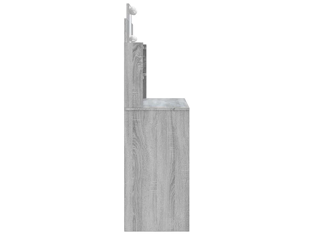 Schminktisch mit LED-Leuchten Grau Sonoma 96x40x142 cm