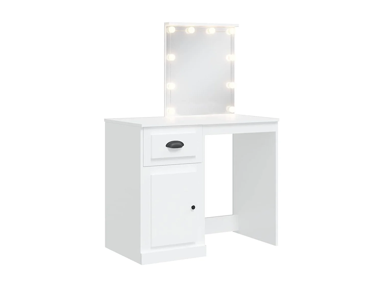 Schminktisch mit LED-Leuchten Weiß 90x42x132,5 cm