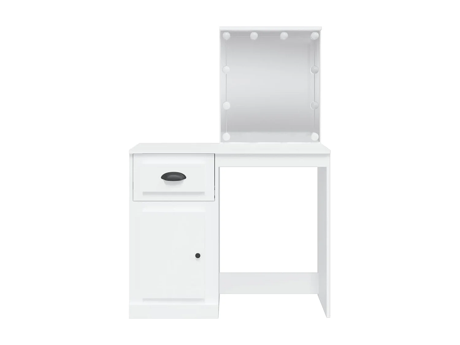 Schminktisch mit LED-Leuchten Weiß 90x42x132,5 cm