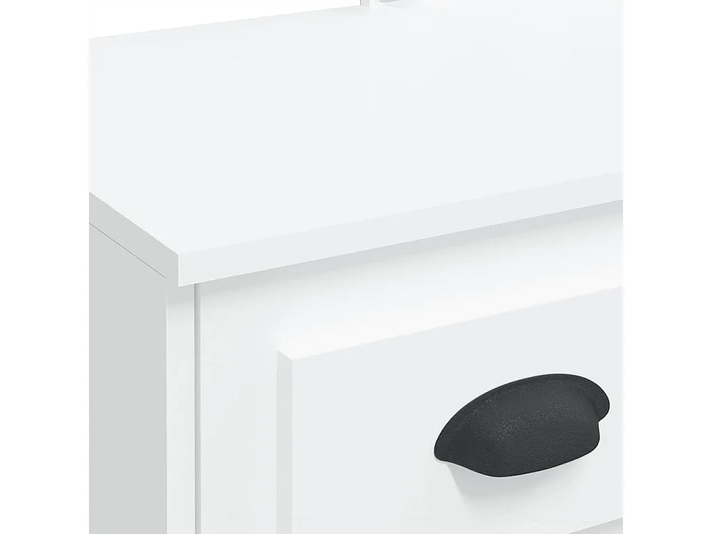 Schminktisch mit LED-Leuchten Weiß 90x42x132,5 cm