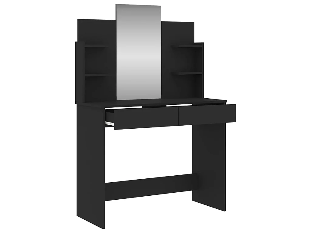 Coiffeuse avec miroir noir 96x39x142 cm