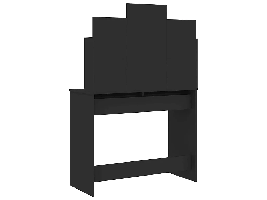 Coiffeuse avec miroir noir 96x39x142 cm