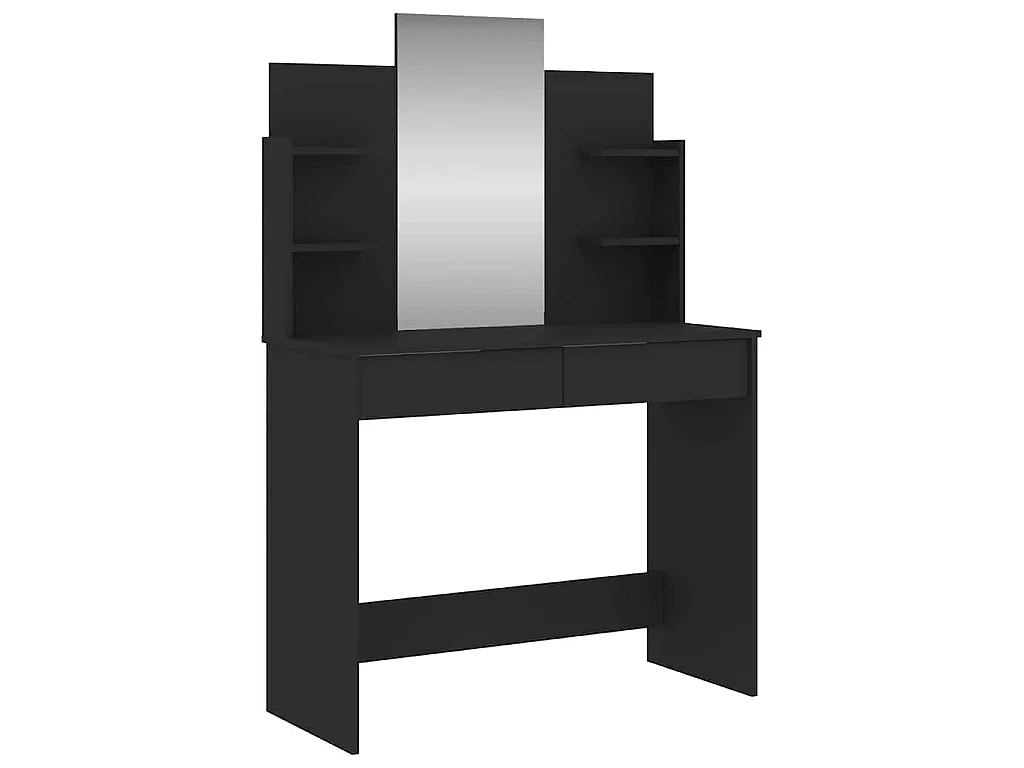 Schminktisch mit Spiegel Schwarz 96x39x142 cm