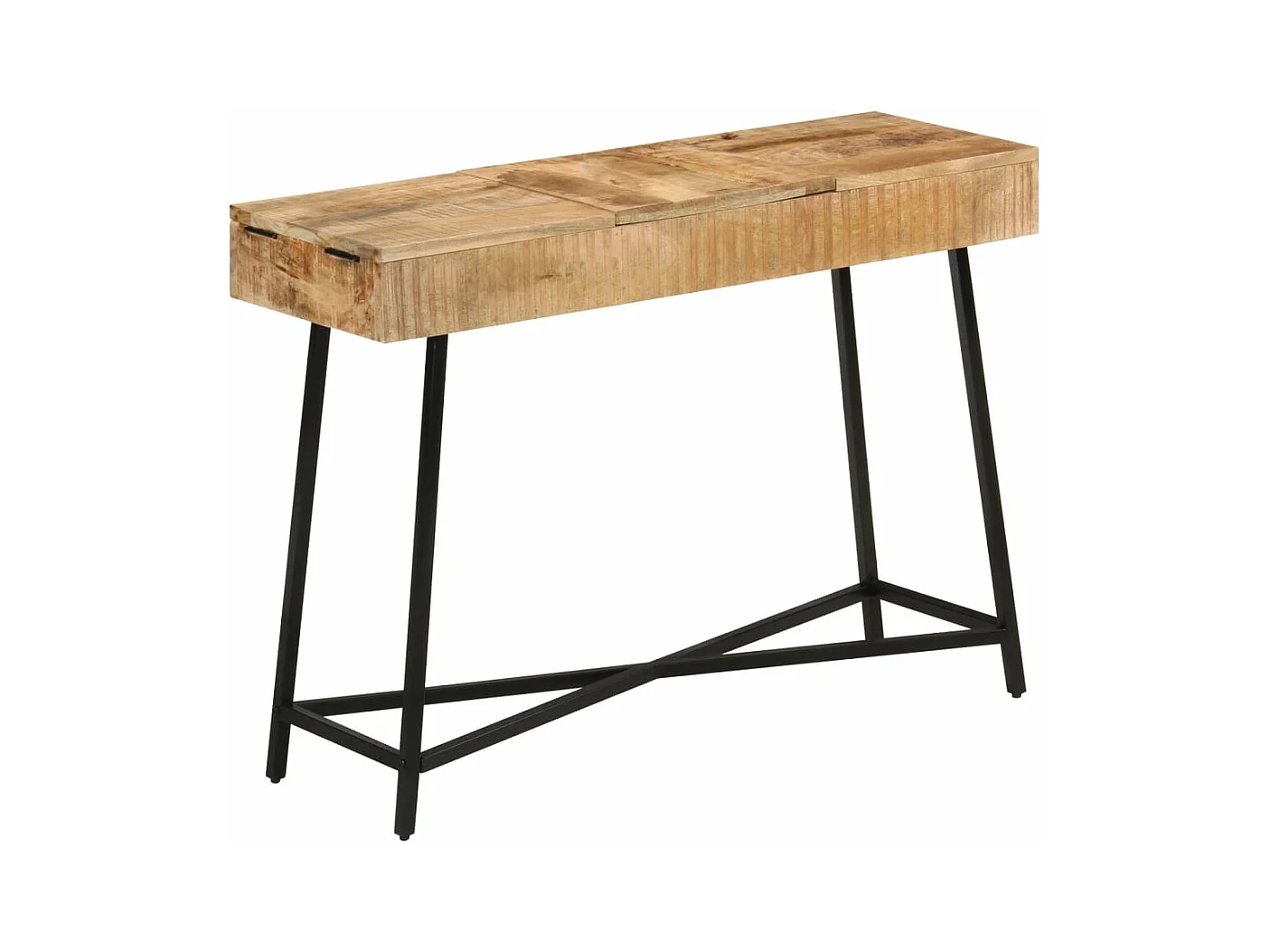 Toeletta 105x35x75cm Legno Massello Mango Grezzo e Ferro
